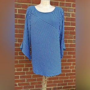 Chico's Blue and White Striped  Blouse - Size 3 | MK15